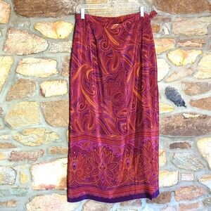 Coldwater Creek 100% silk Paisley skirt
